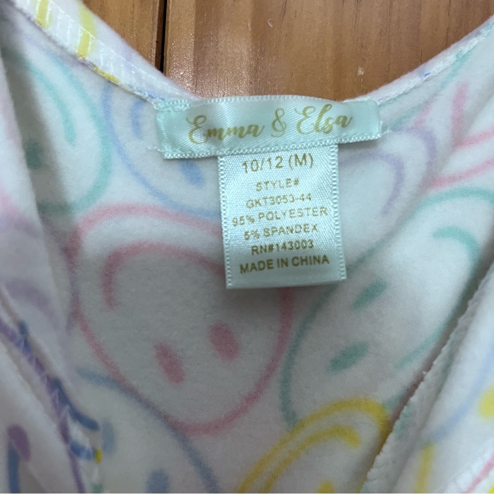 Emma & Elsa Pastel Smiley Face Hoodie Size 10/12 NWT - Picture 2 of 5